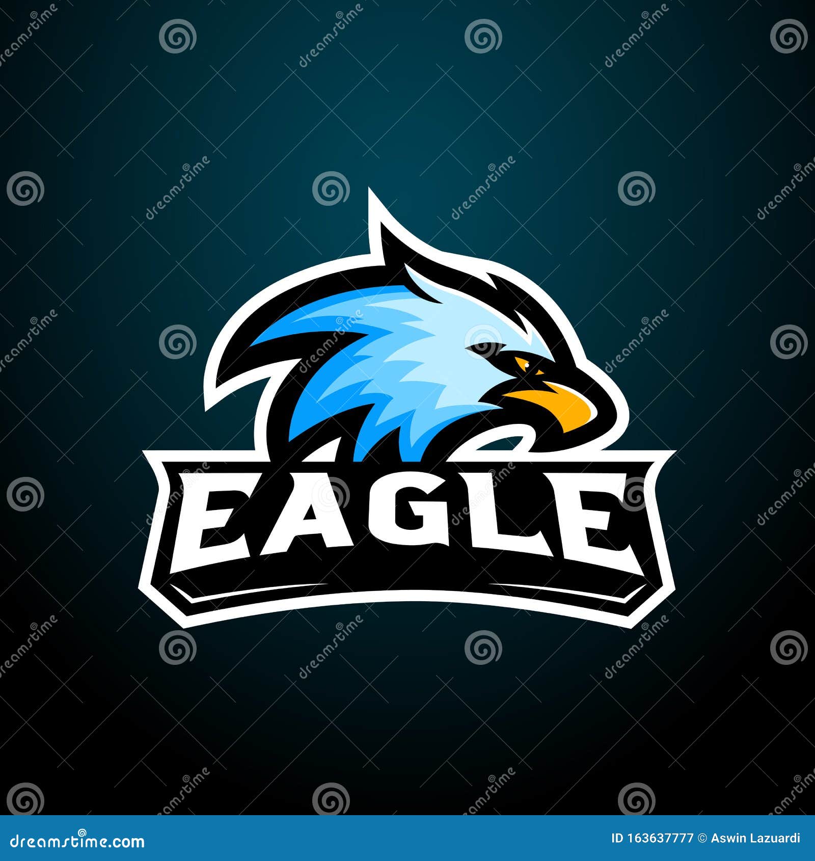 Modelo de vetor de logotipo de jogo de mascote de esports eagles