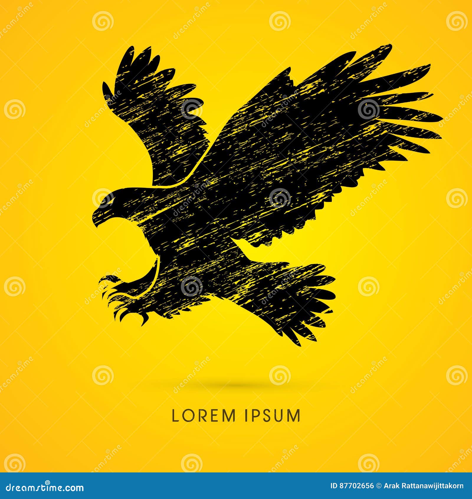 Eagle Flying Attack Graphic Vector Illustration
