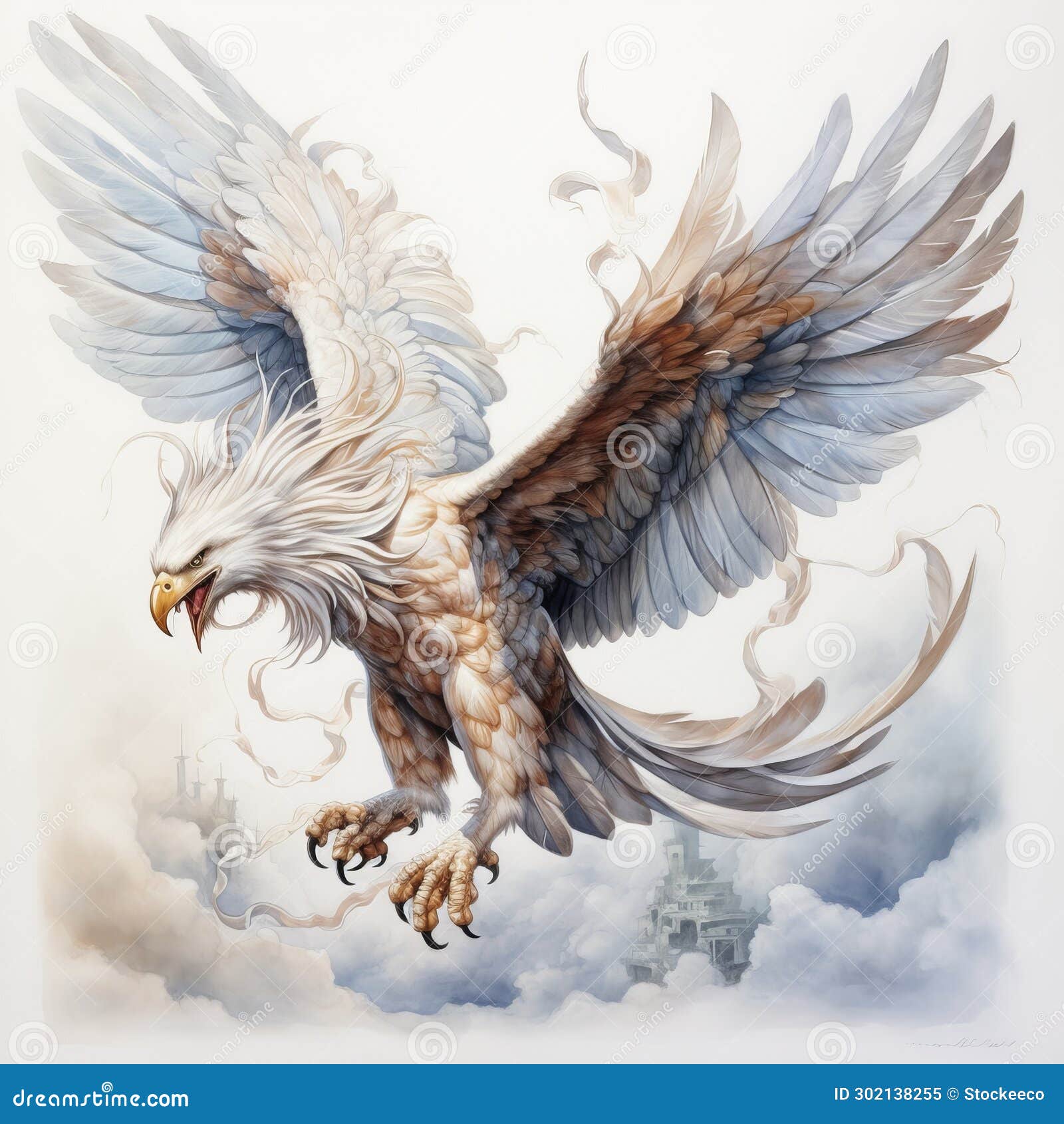 multilayered painting of a majestic eagle in brian despain style