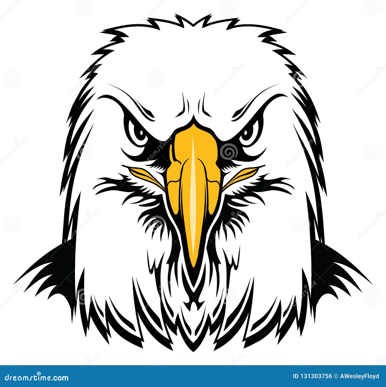 Eagle Head chauve est une illustration graphique de style de des aigles se dirigent Perfectionnez pour une mascotte d'Eagles