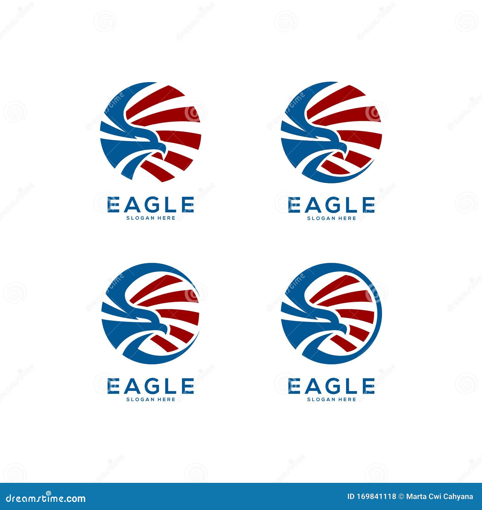 eagle head circle logo  abstract set