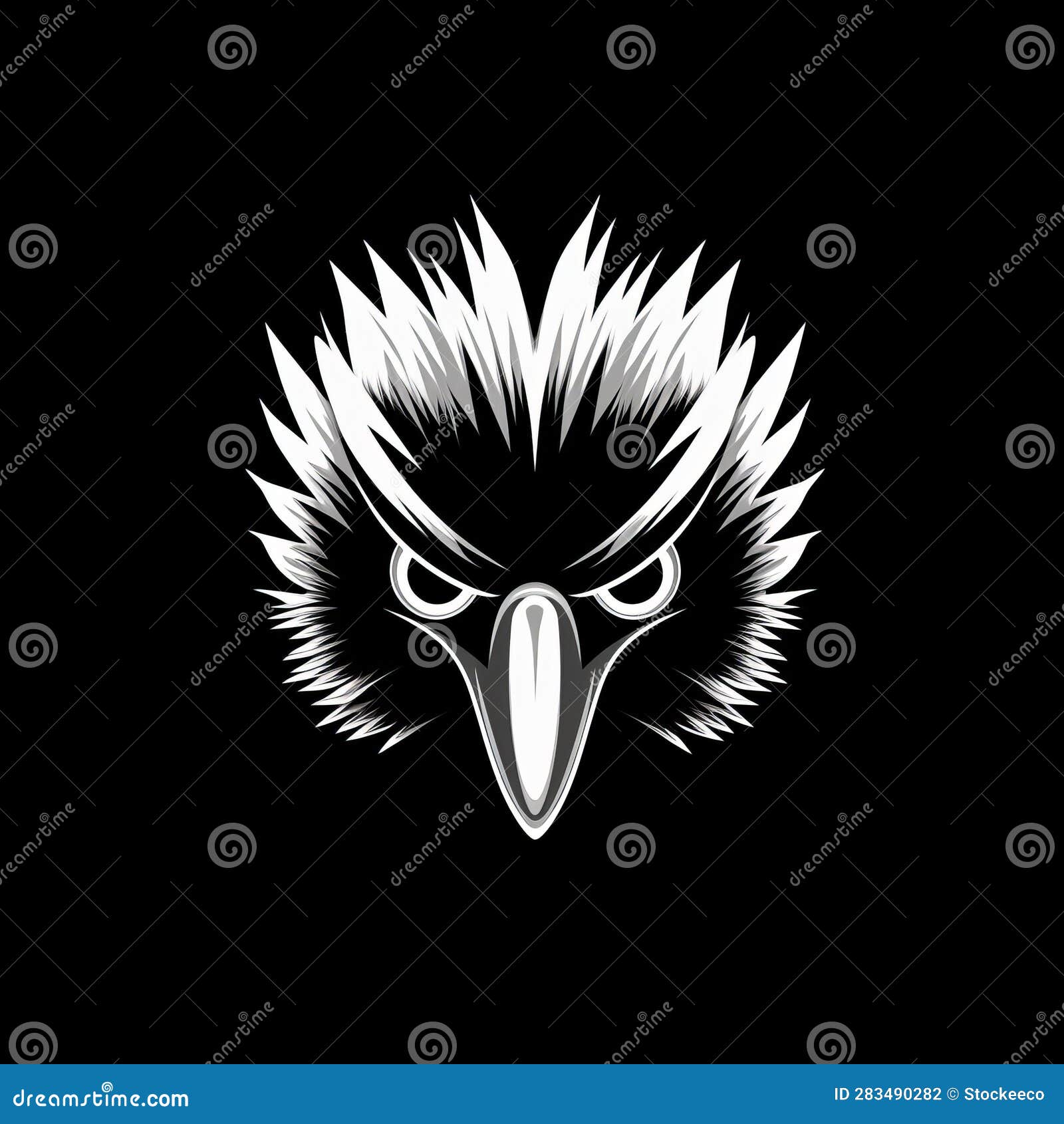 eagle head logo  in monochromatic white figures