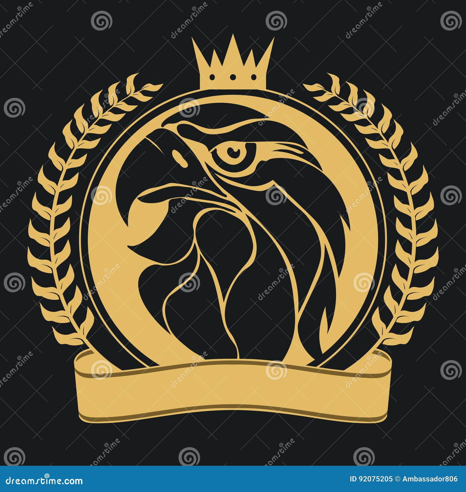 Creative Golden Eagle Shield Crown Design Symbol Vector Illustration Stock  Illustration - Download Image Now - iStock