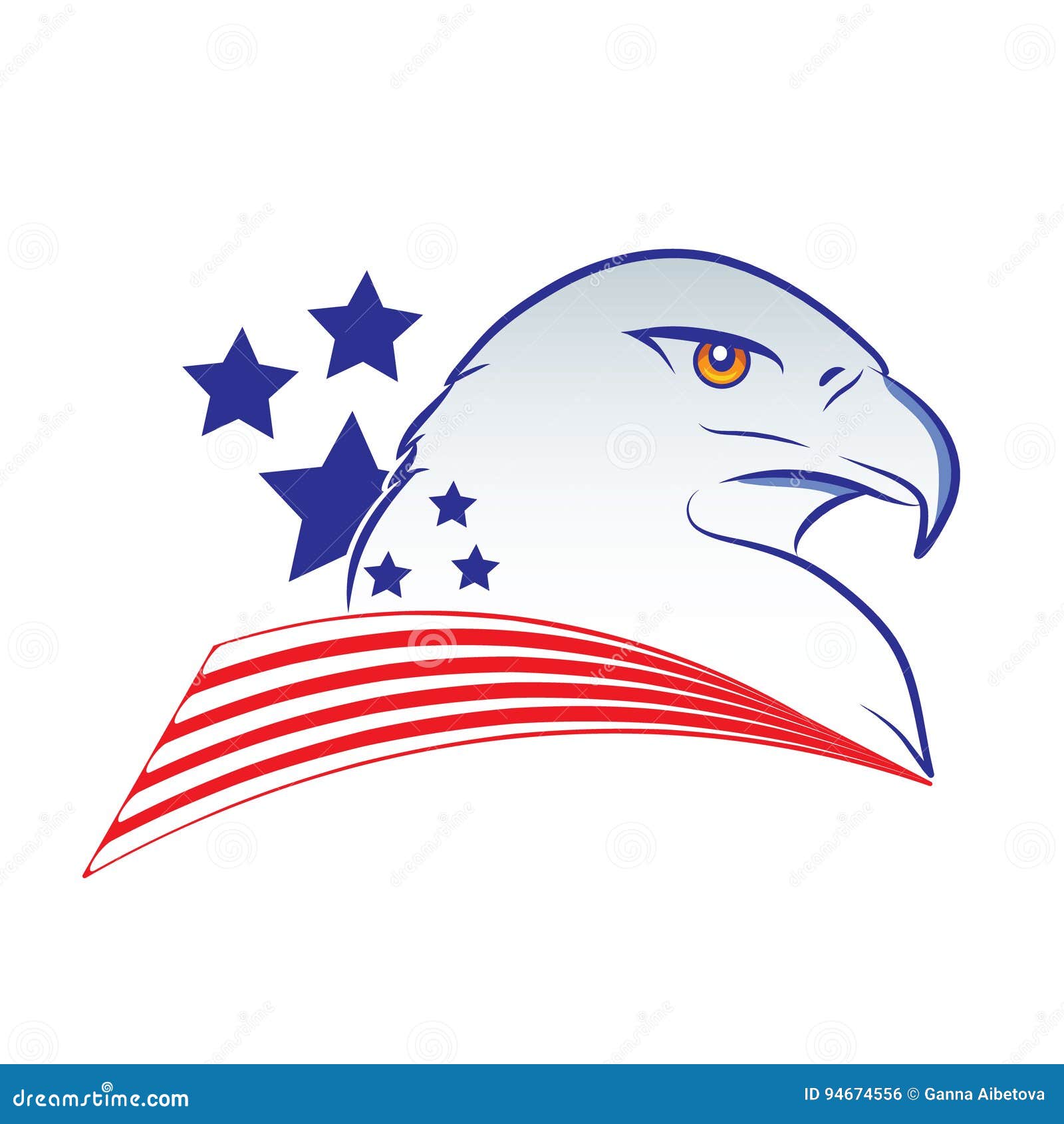 Download Eagle Head Outline Vector Illustration In American Flag ...