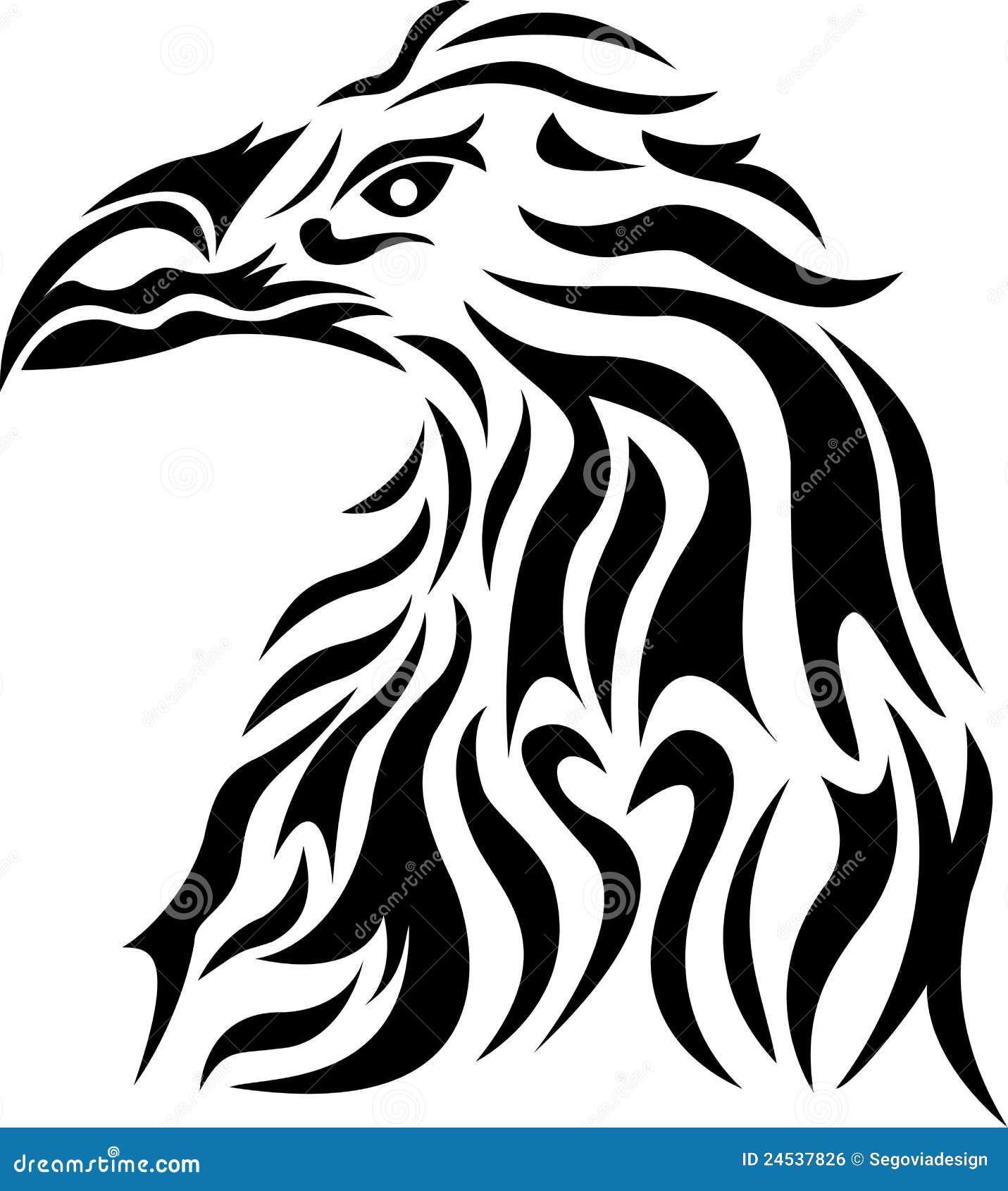 Eagle head tribal stock vector. Illustration of tattoo - 24537826