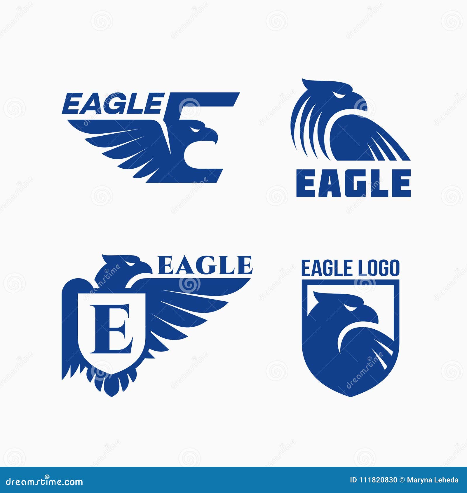 Eagle Logo Set illustration de vecteur. Illustration du silhouette ...