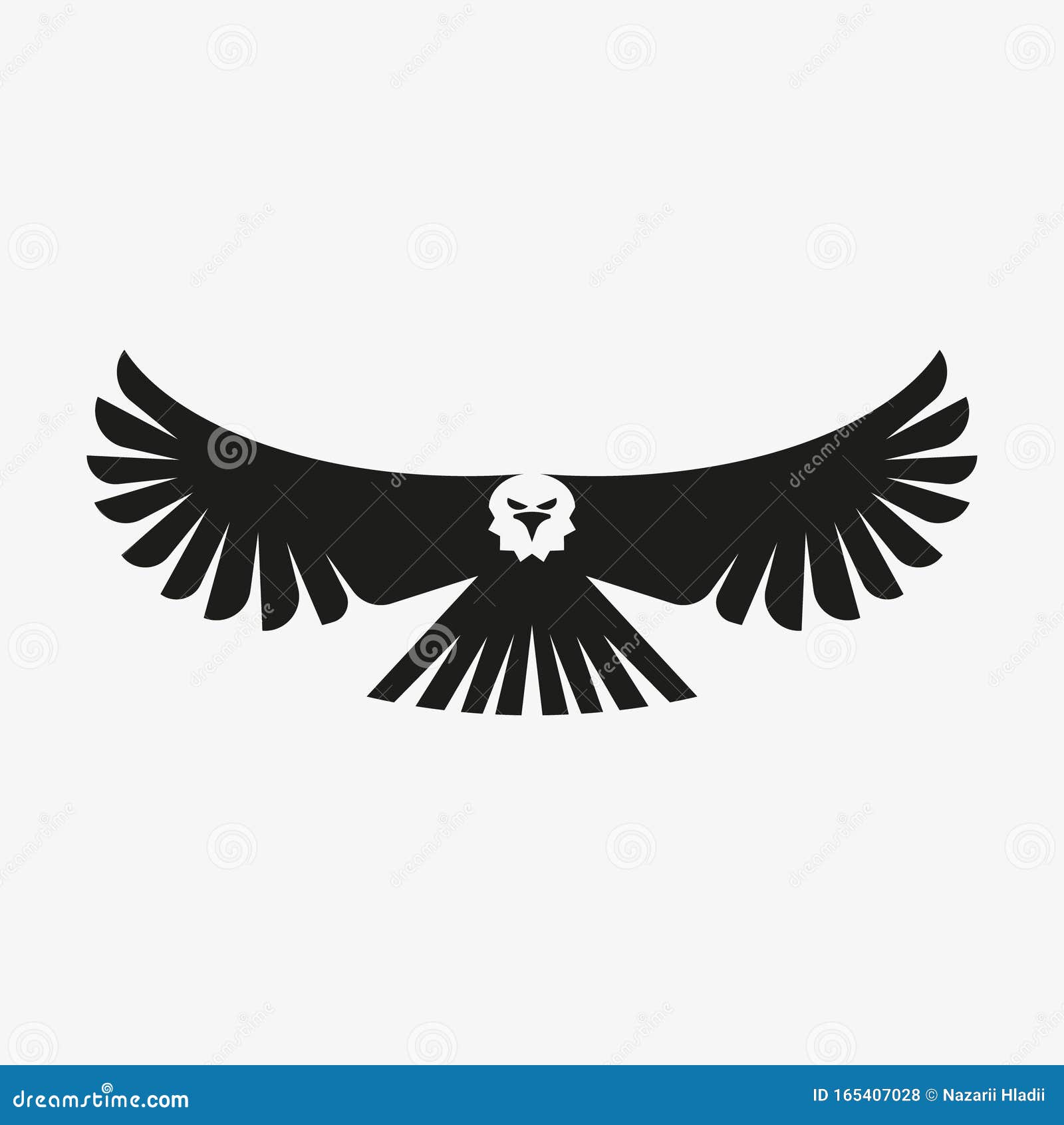 Eagle Logo, Silhouette Predator Hawk. Vector Illustration Stock  Illustration - Illustration of tattoo, hawk: 165407028