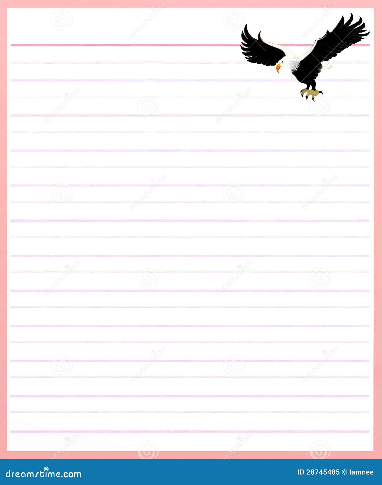 eagle on pink color lined paper stock illustration illustration of feather drawn 28745485