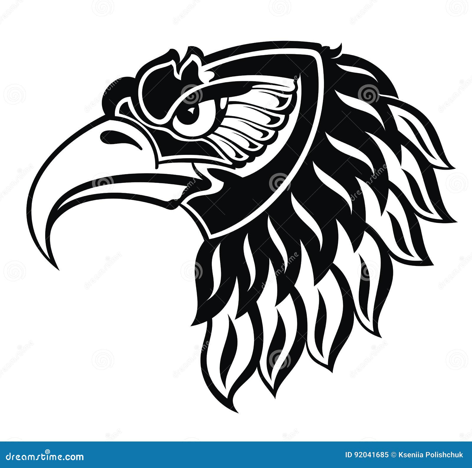 Eagle portait tattoo stock vector. Illustration of portrait - 92041685