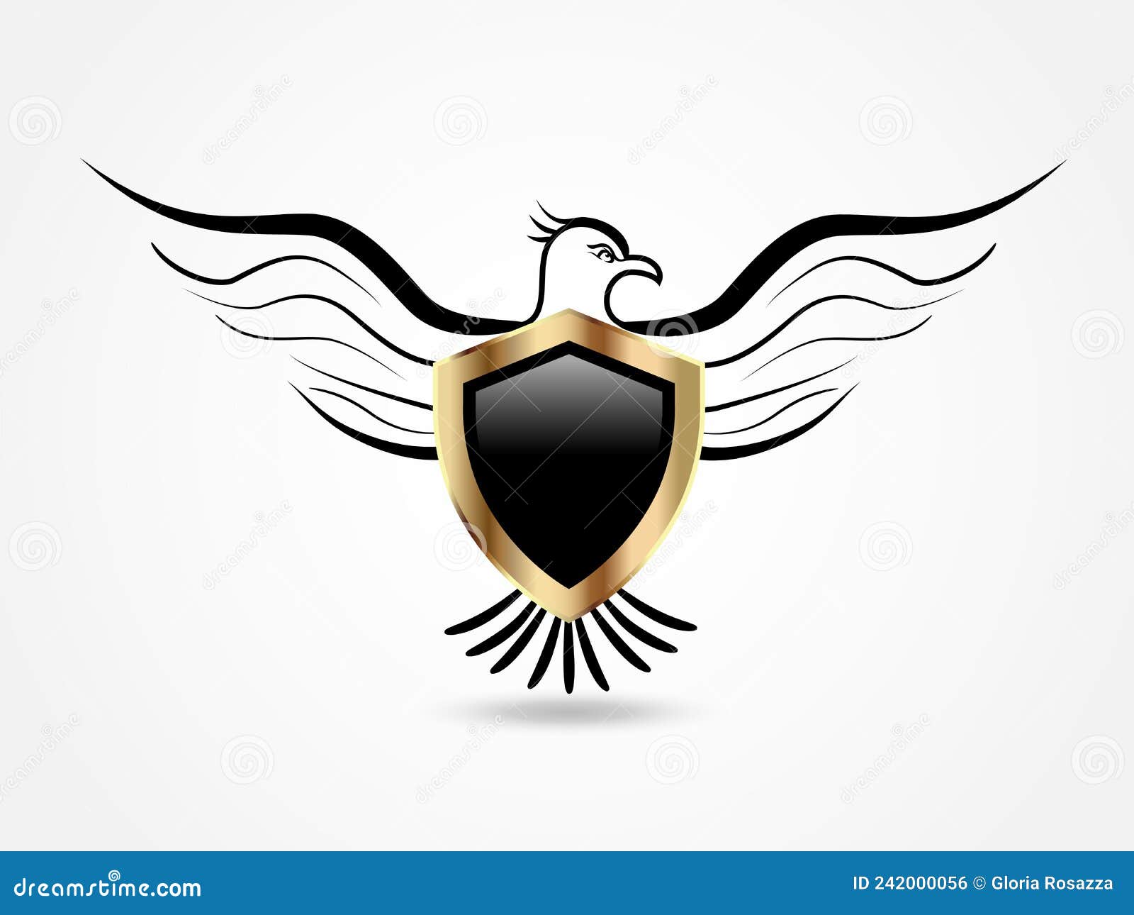 eagle shield sketch vintage icon logo 
