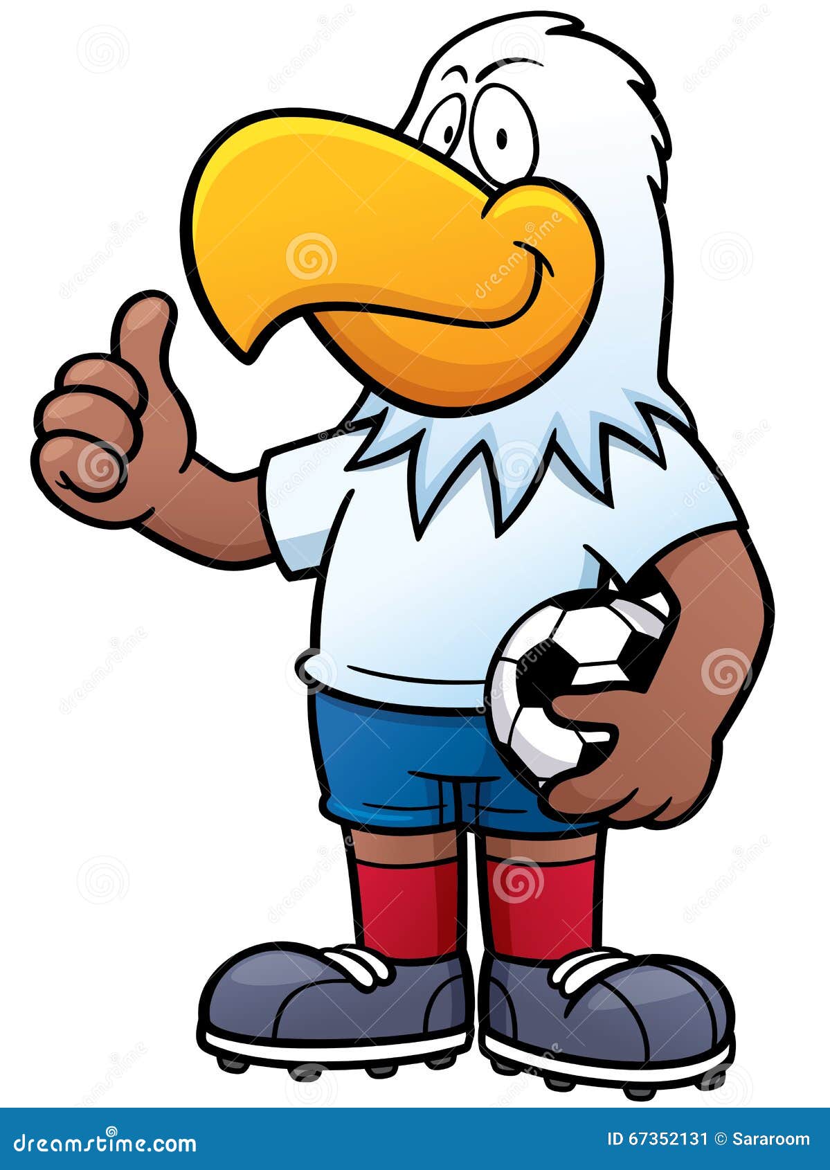 A Cartoon Illustration Of A Bald Eagle Playing Soccer vrogue.co