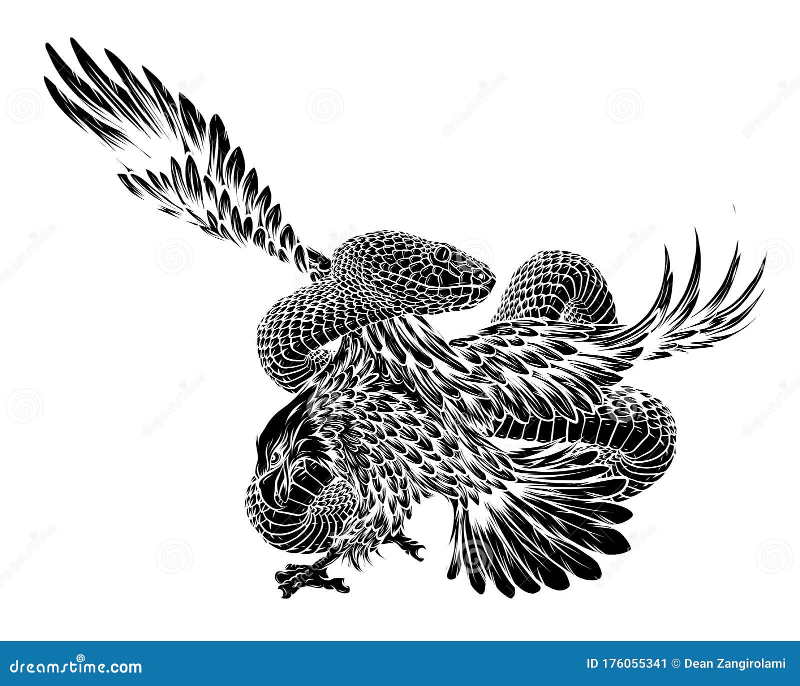 Eagle and Viper, Eagle Vs Snake, Predator and Prey Vector Stock Vector -  Illustration of claw, icon: 176055341