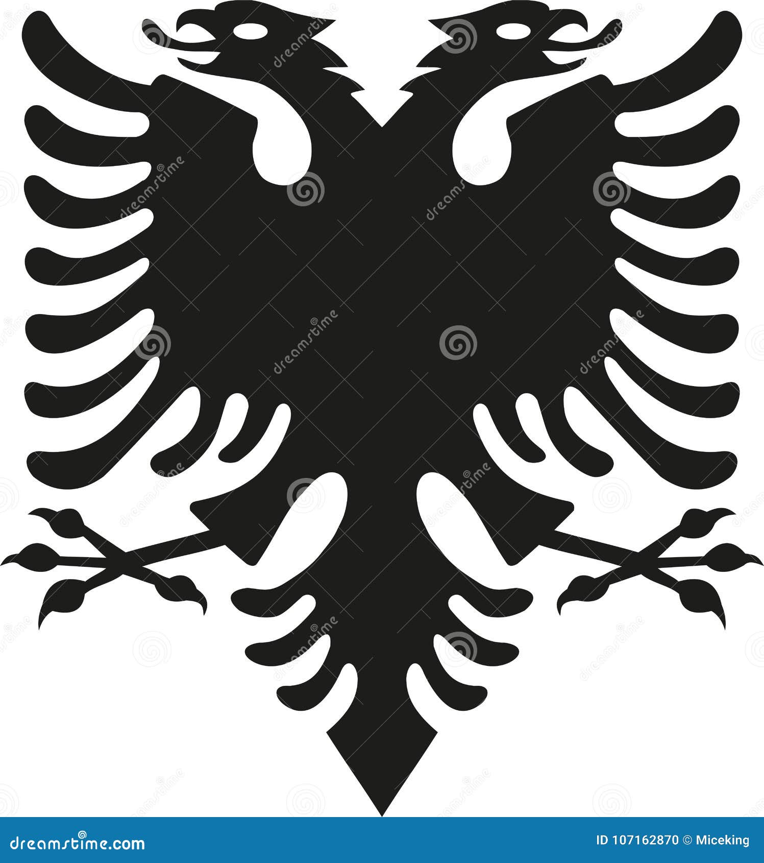 Eagle Von Albanien Flagge Vektor Abbildung Illustration Von Albanien 107162870