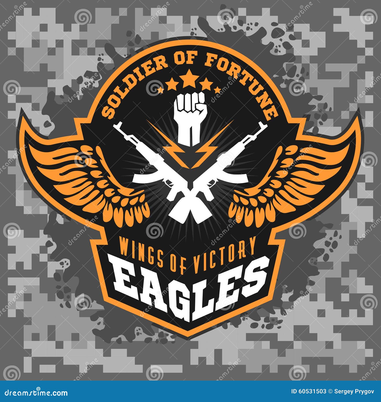 Eagle Wings Military Label, Badges and Design Stock Vector