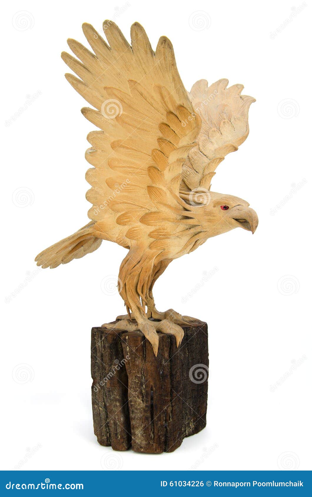 Eagle Wooden statue stock photo. Image of artistic, isolated 61034226