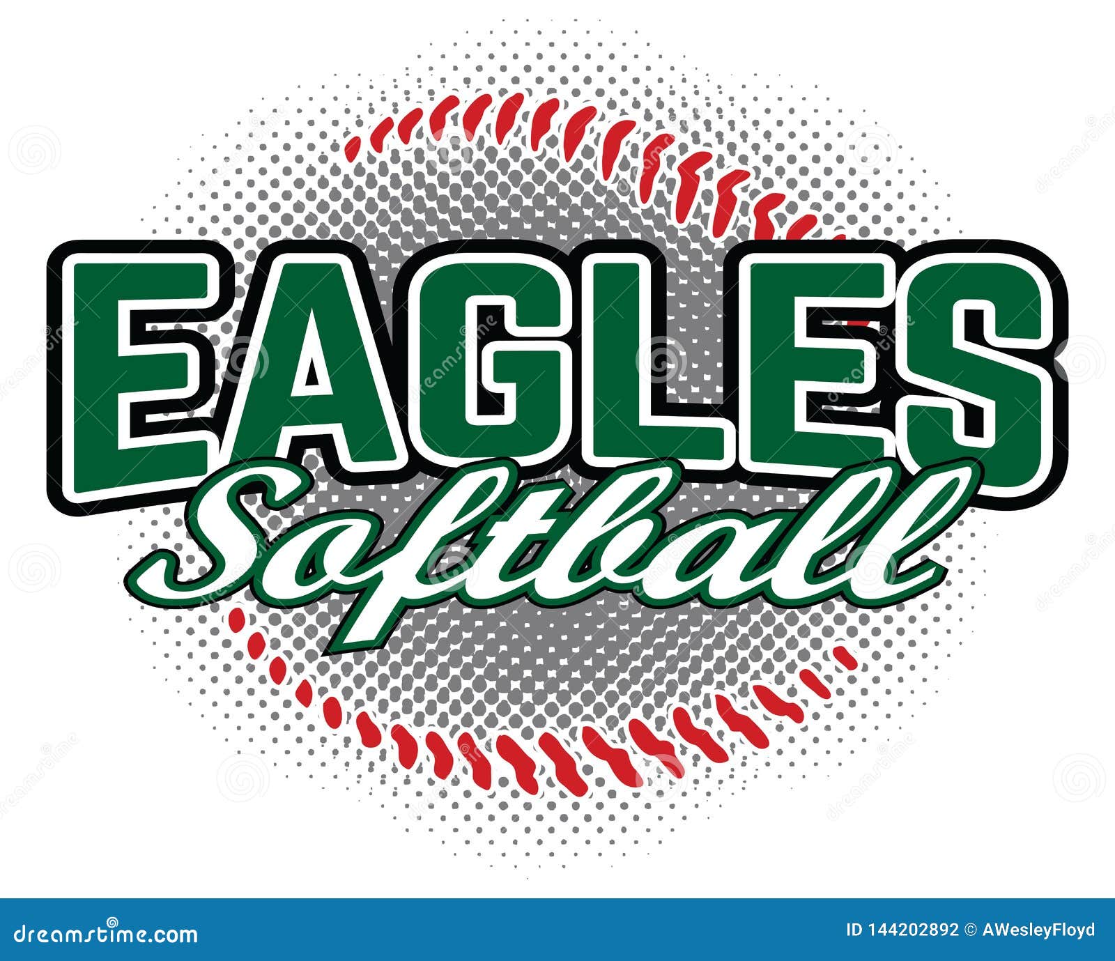 Softball Design Red White And Blue Vector Illustration