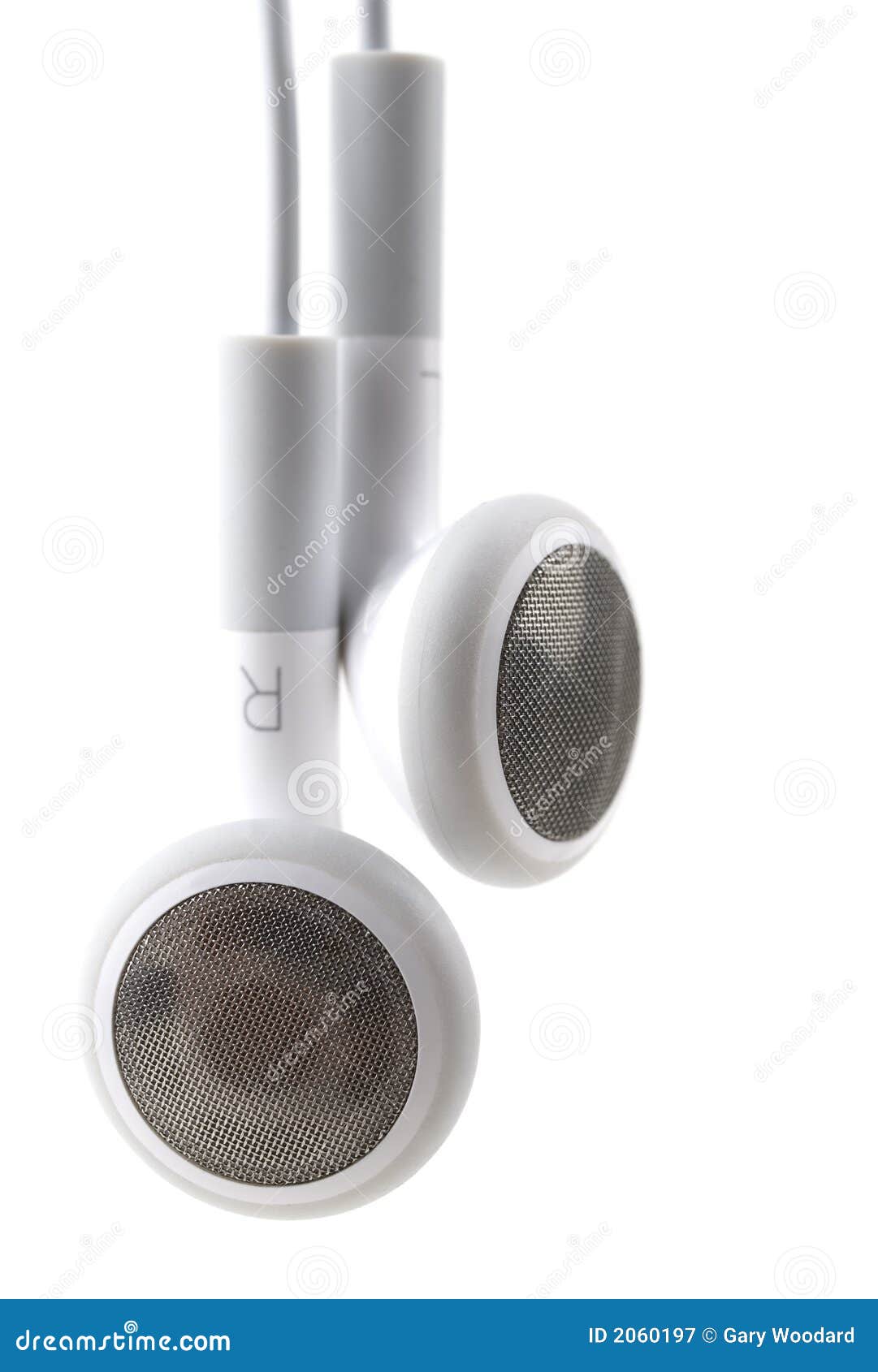 Earbud headphones. stock image. Image of isolated, plastic 2060197