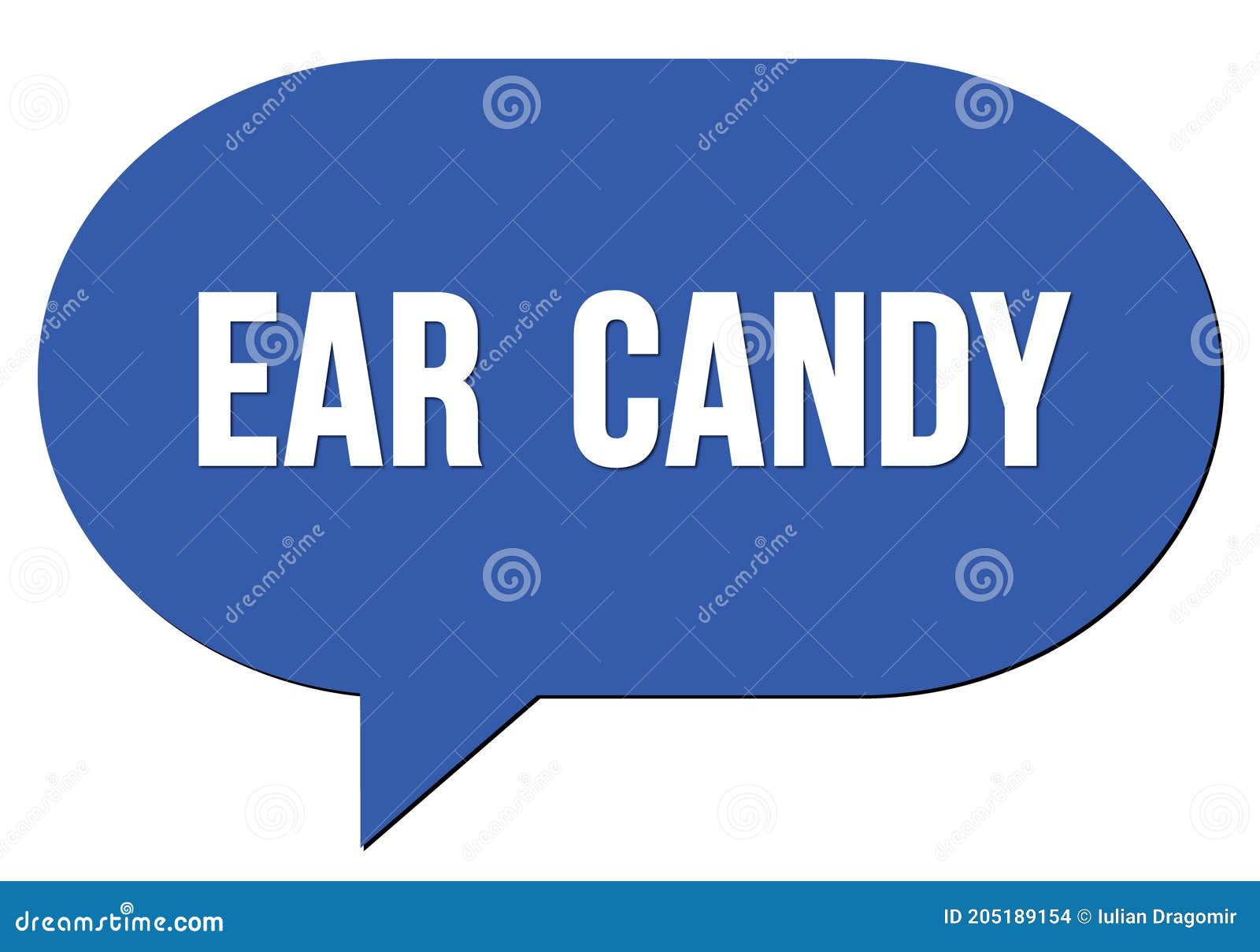 EAR CANDY Text Written in a Blue Speech Bubble Stock Illustration