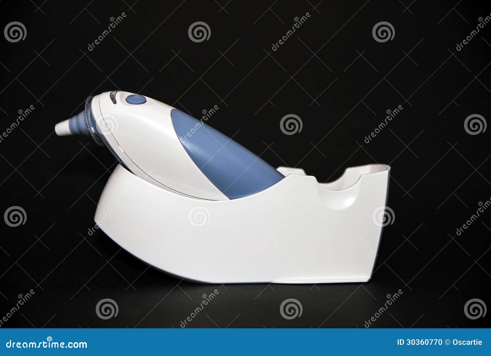 Ear digital thermometer stock photo. Image of blue, precision 30360770