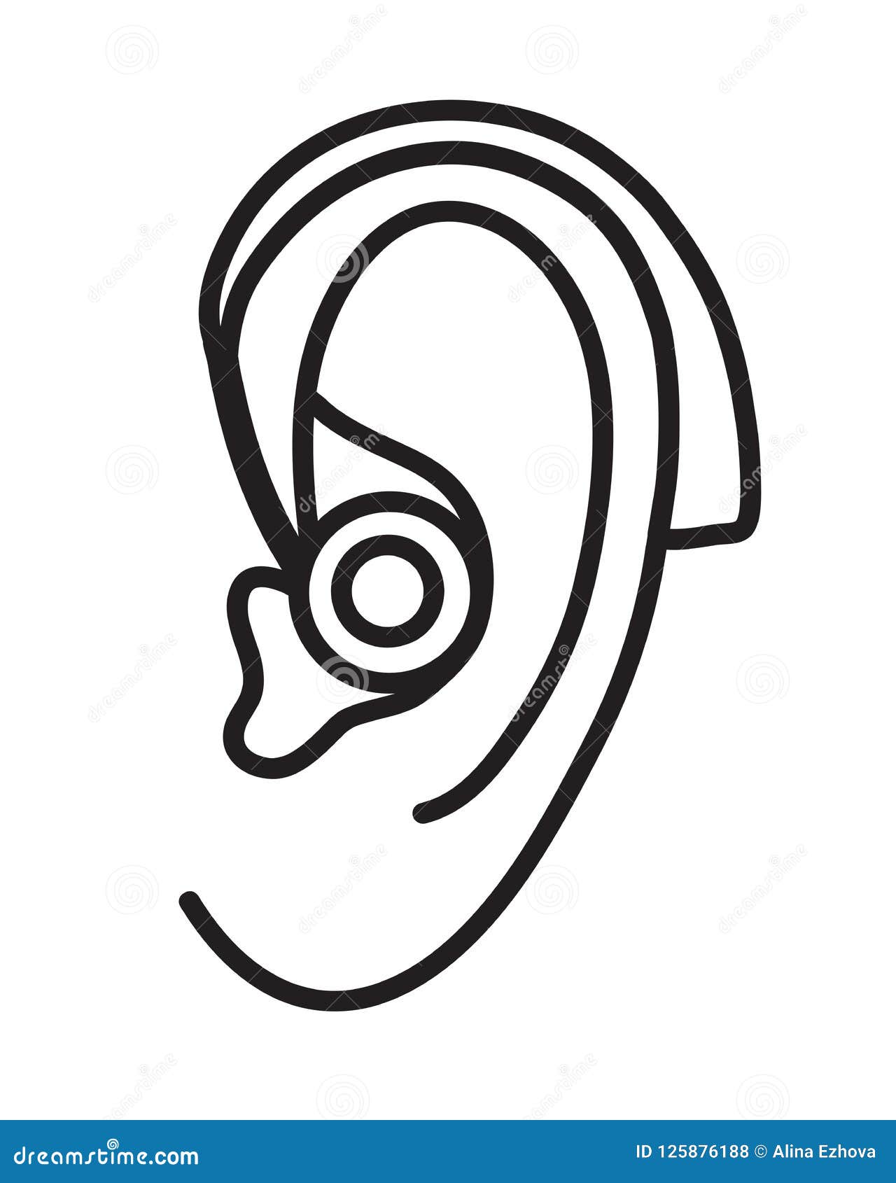 Ear and hearing aid. stock vector. Illustration of isolated 125876188