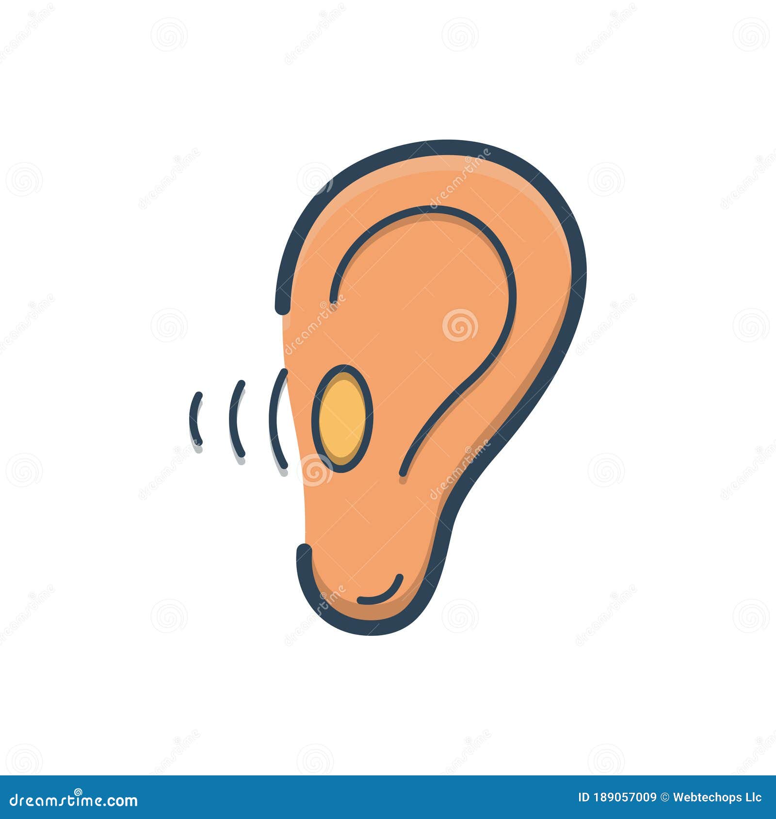 Color Illustration Icon for Ear, Audio and Hear Stock Illustration ...