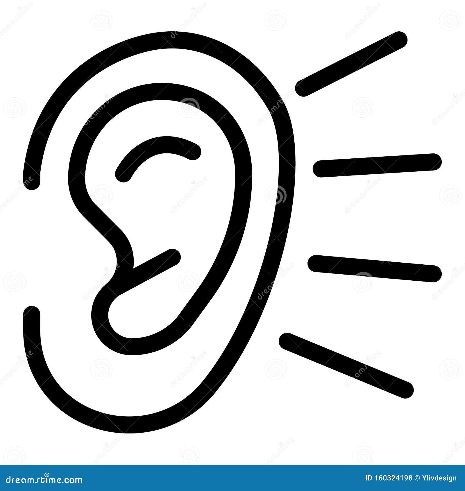 Ear Listening Icon Outline Style Stock Vector Illustration Of Line