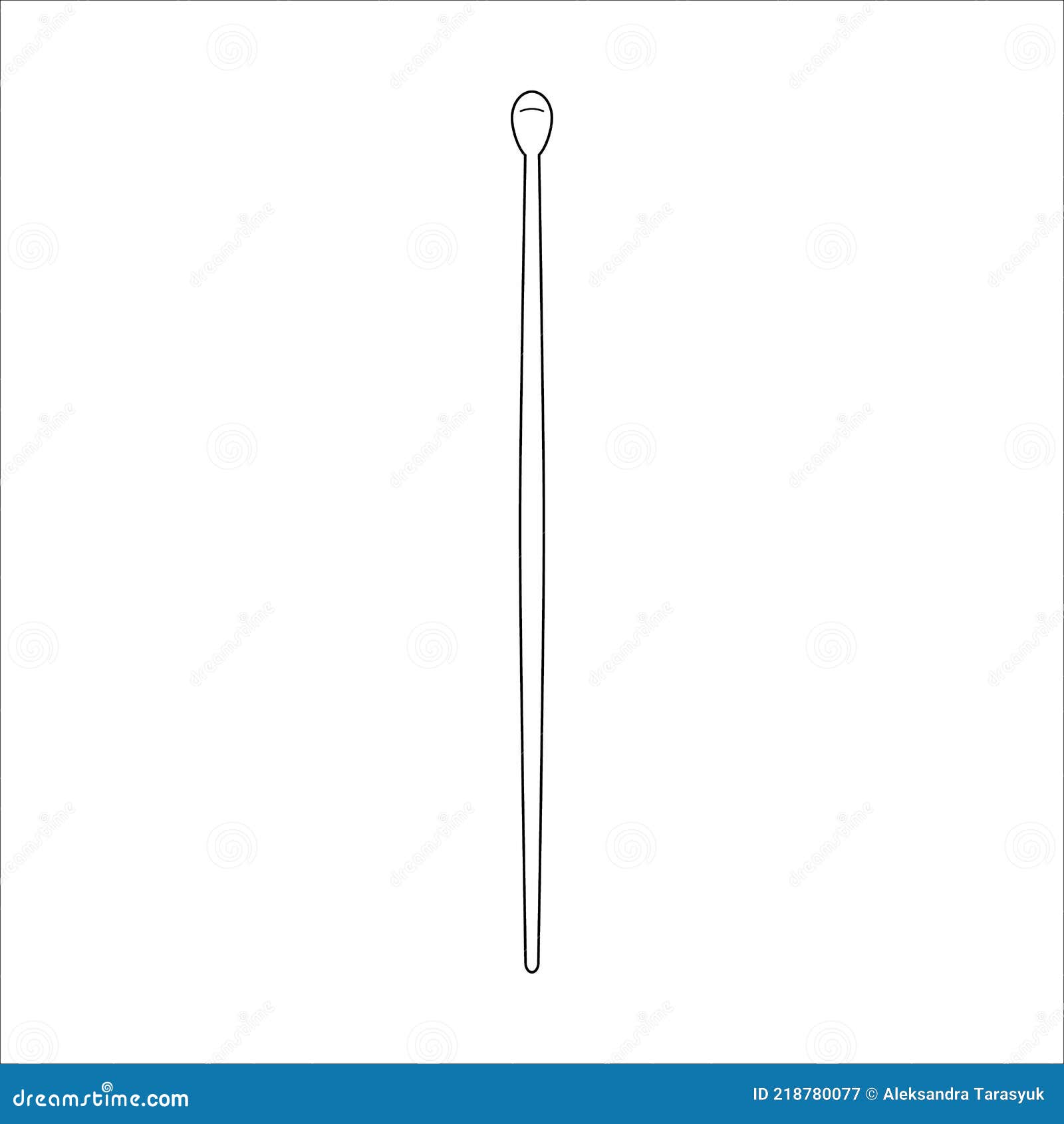 ear scoop  line icon. ear pick  for self-care.  on white background