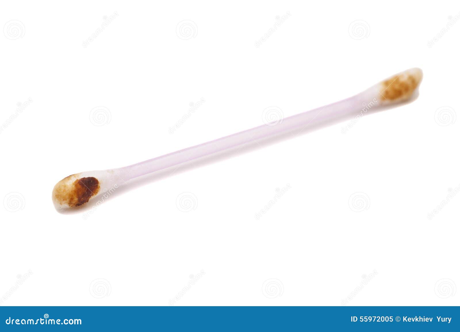Ear wax on cotton swab stock image. Image of lubrication 55972005