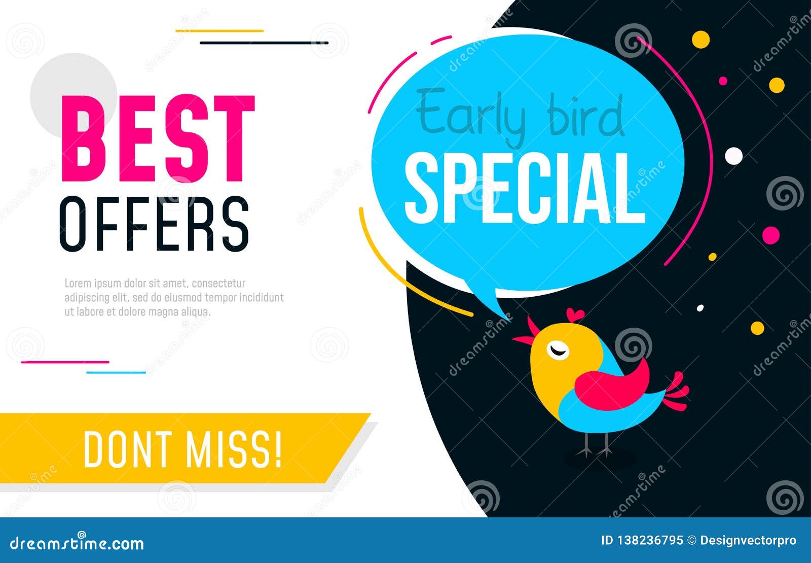 early bird special flyer or banner  template. early bird discount promotion.  