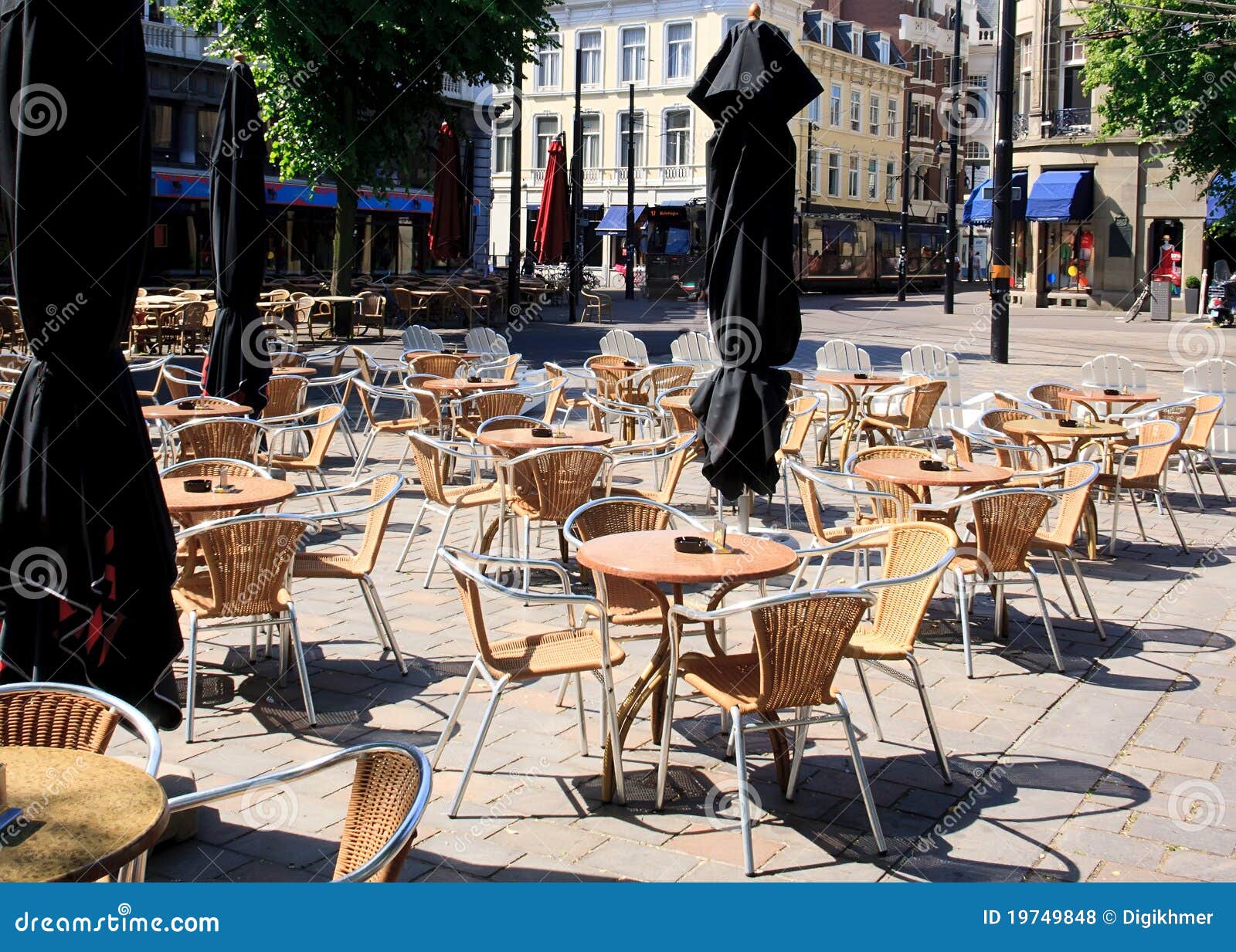 Early Morning Bar Terrasse stock photo. Image of shadow 19749848