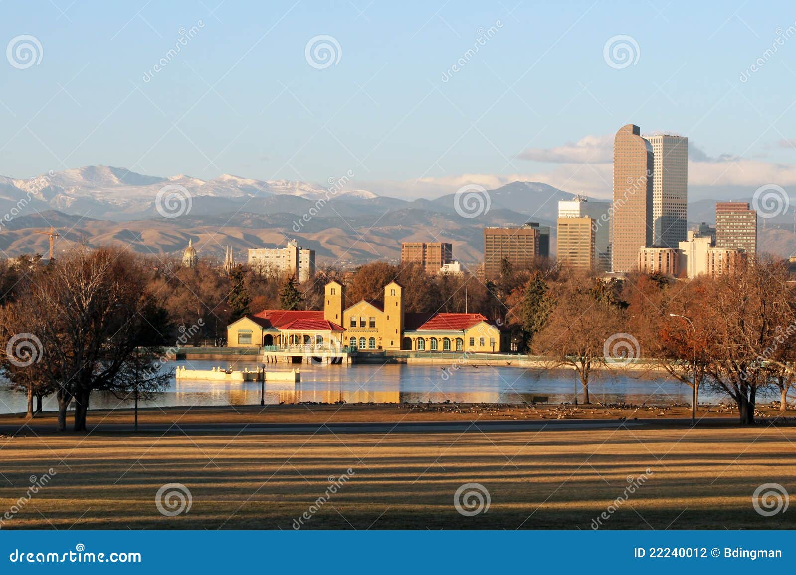 Early Morning In City Park, Denver, Colorado Stock Photography Image
