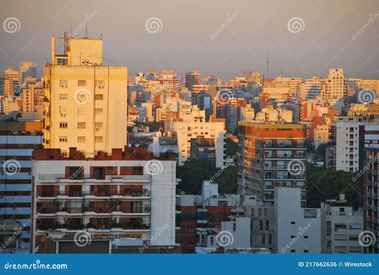 sunrise in buenos aires with highrises