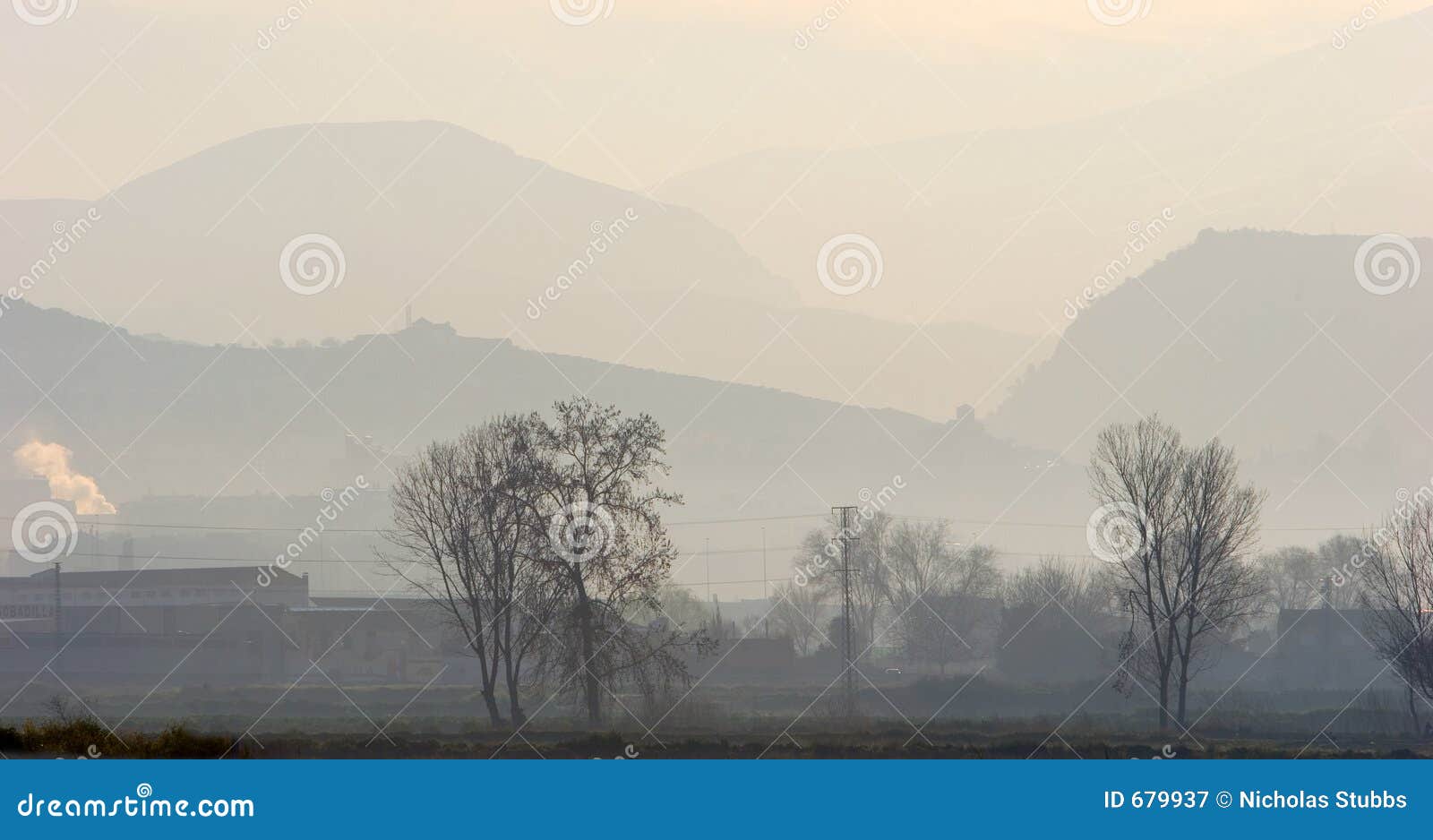 Early Morning Mist Over Spanish Countryside Stock Image Image of
