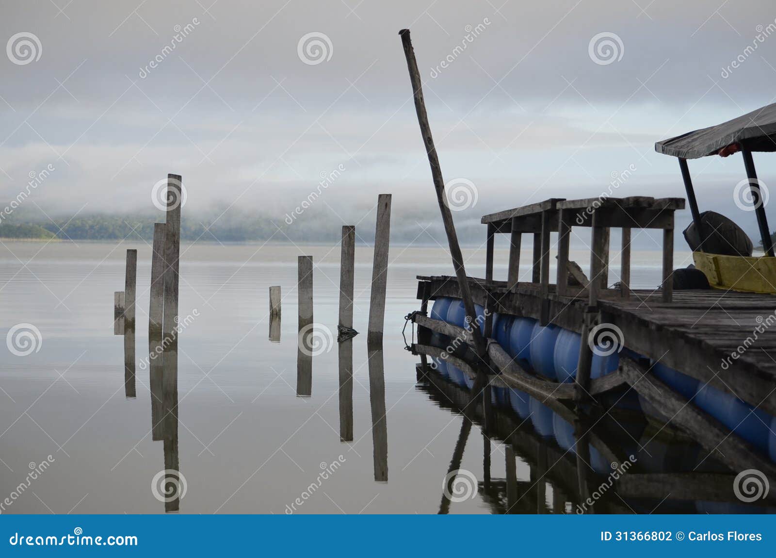 Early morning stock photo. Image of lake, boat, dark 31366802