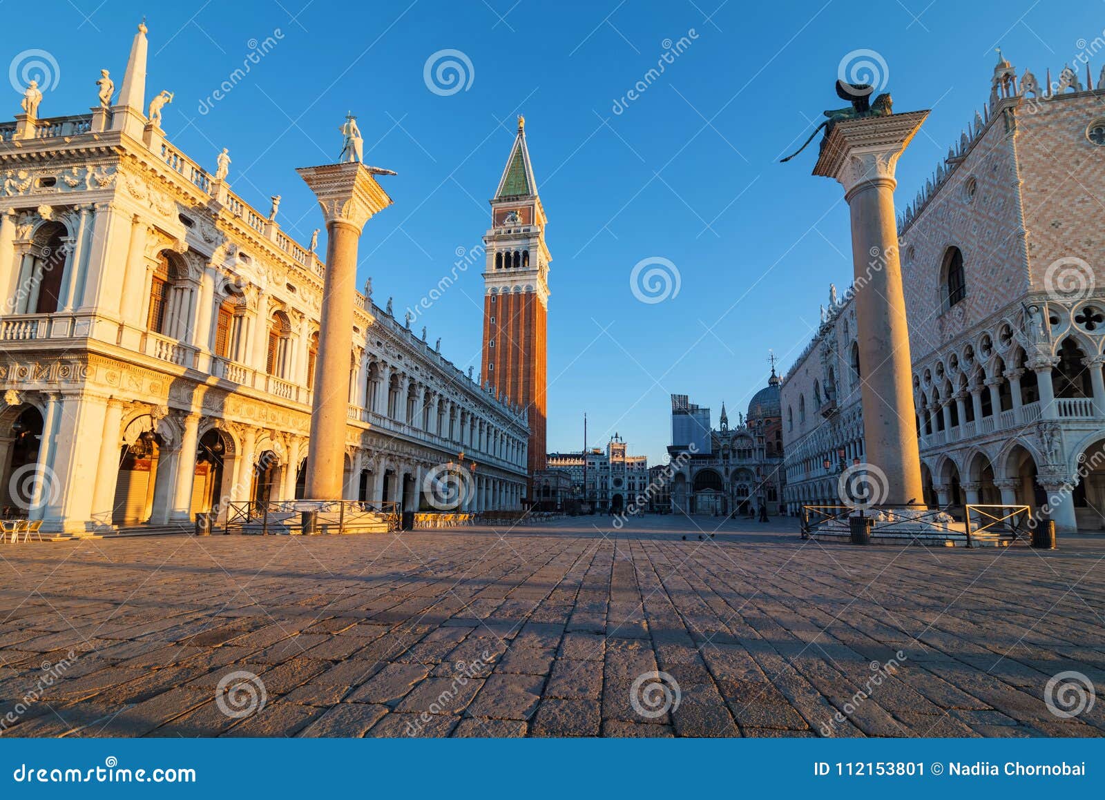 Early Morning In San Marco Square Venice Italy Stock