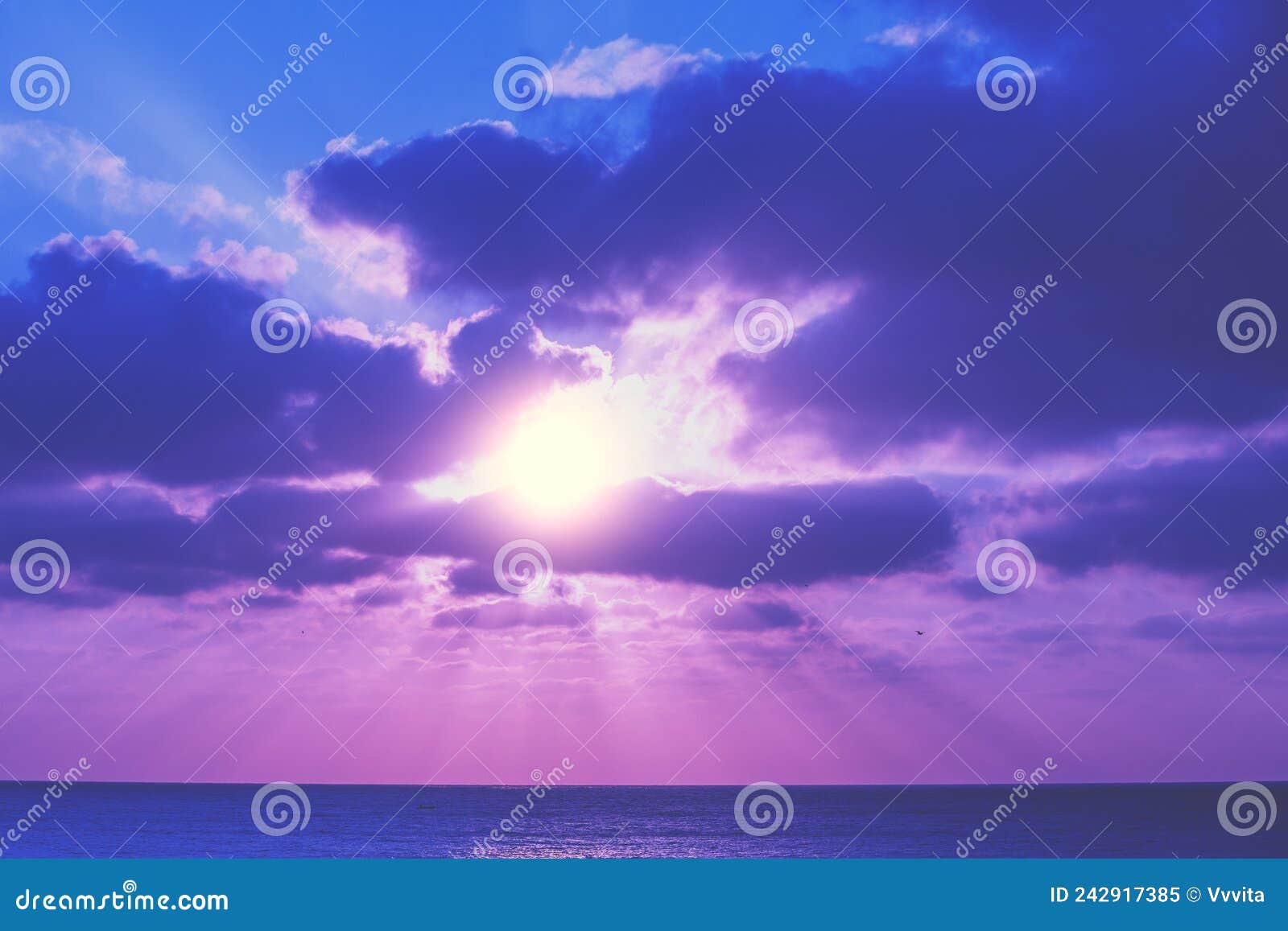Early Morning. Sunrise Over the Sea Stock Image Image of island, pink