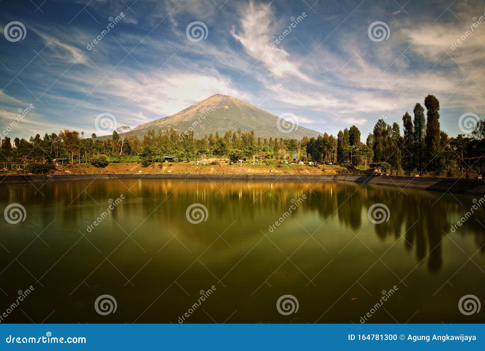 early morning view of embung kledung wonosobo