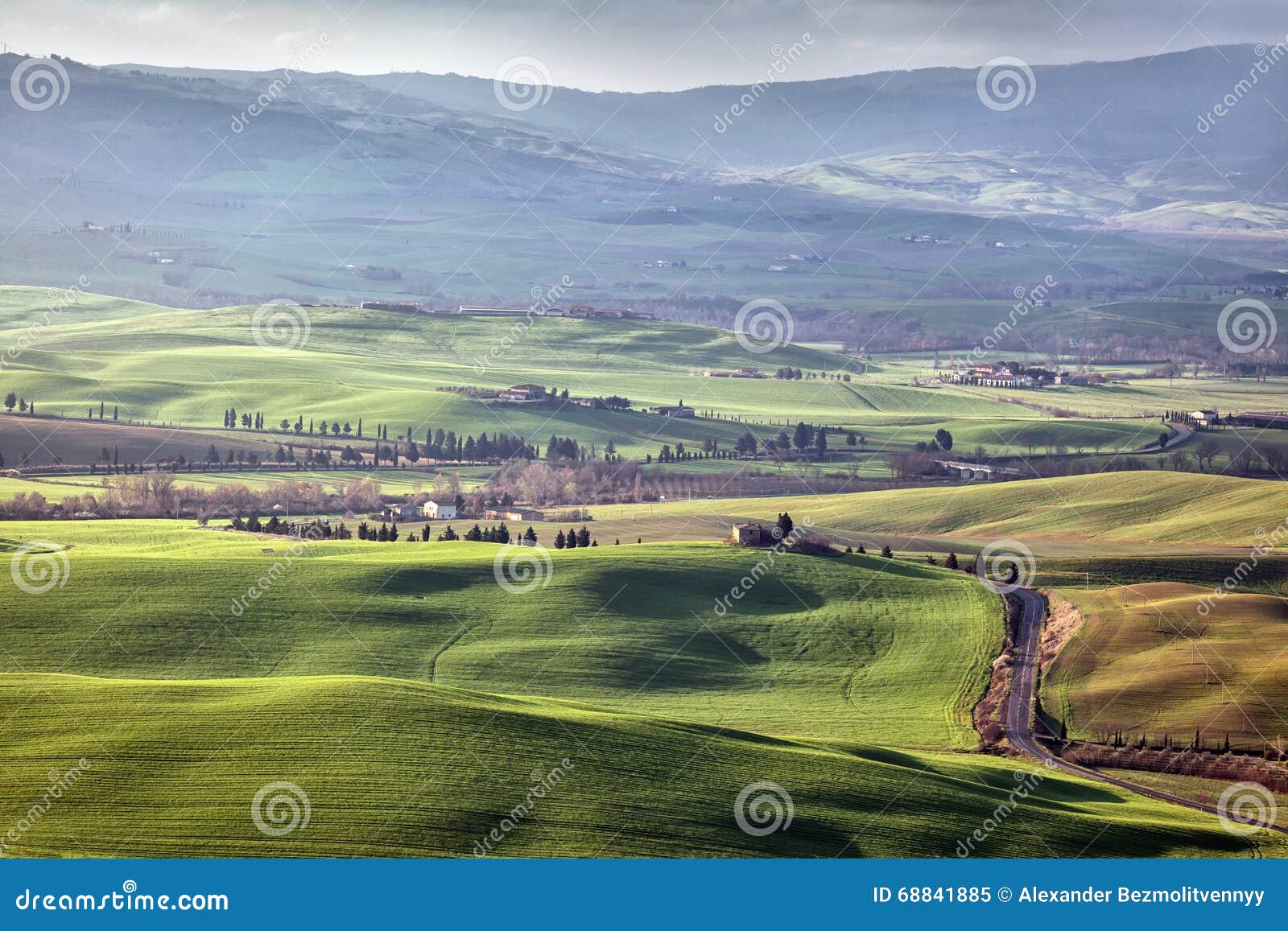 Early Spring in Tuscany, Italy Stock Image - Image of springtime, road ...