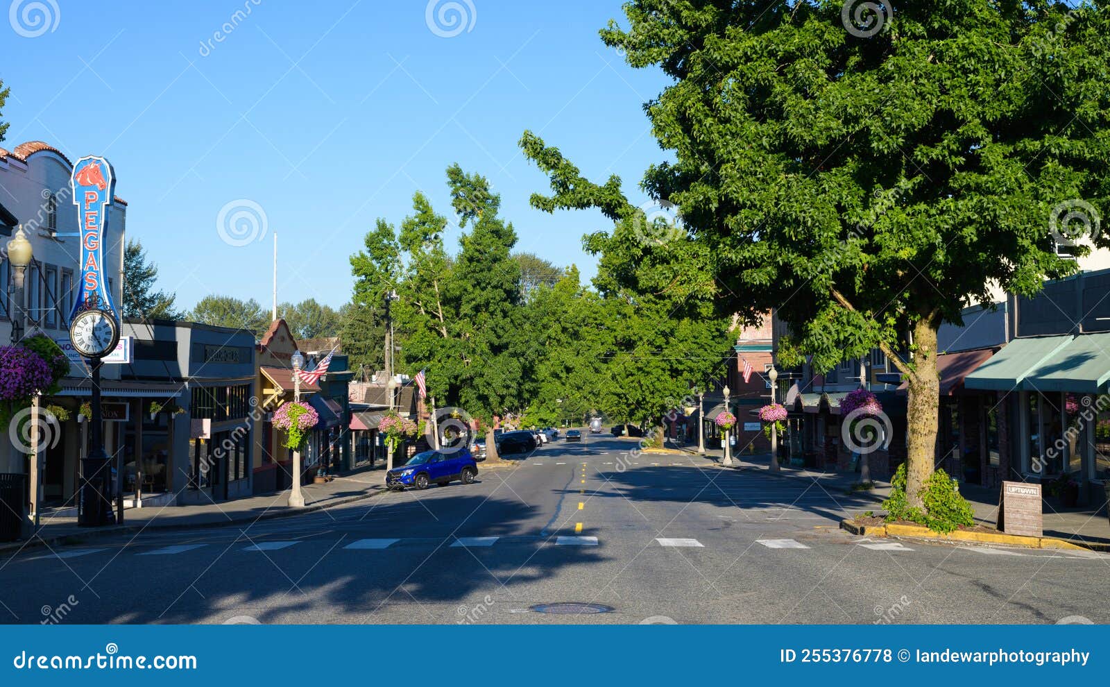 Early Summer Morning View Along 1st Street in Snohomish Washington Early Summer Morning View Along 1st Street in Snohomish Washington