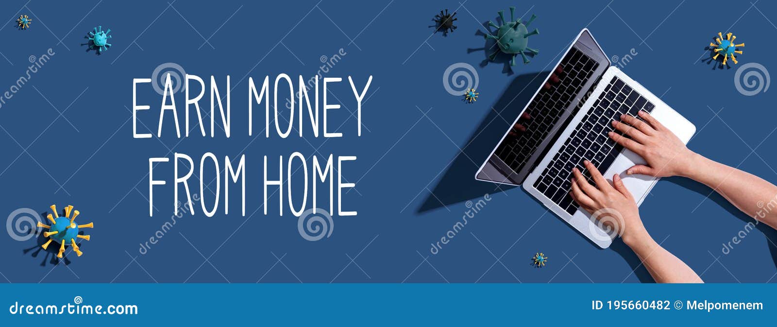 Earn Money From Home With Woman Using A Laptop Stock Photo Image Of