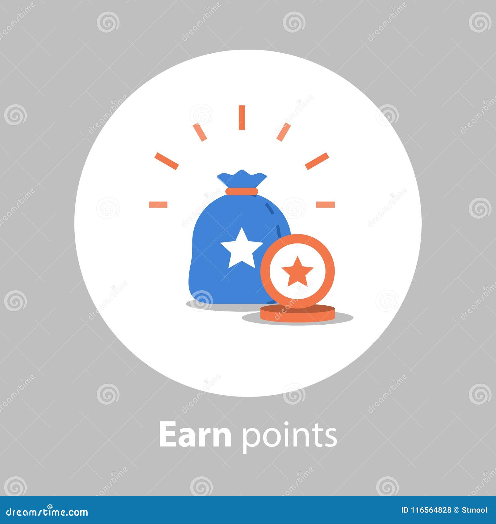 earn points, loyalty program, reward concept, collect points, flat icon