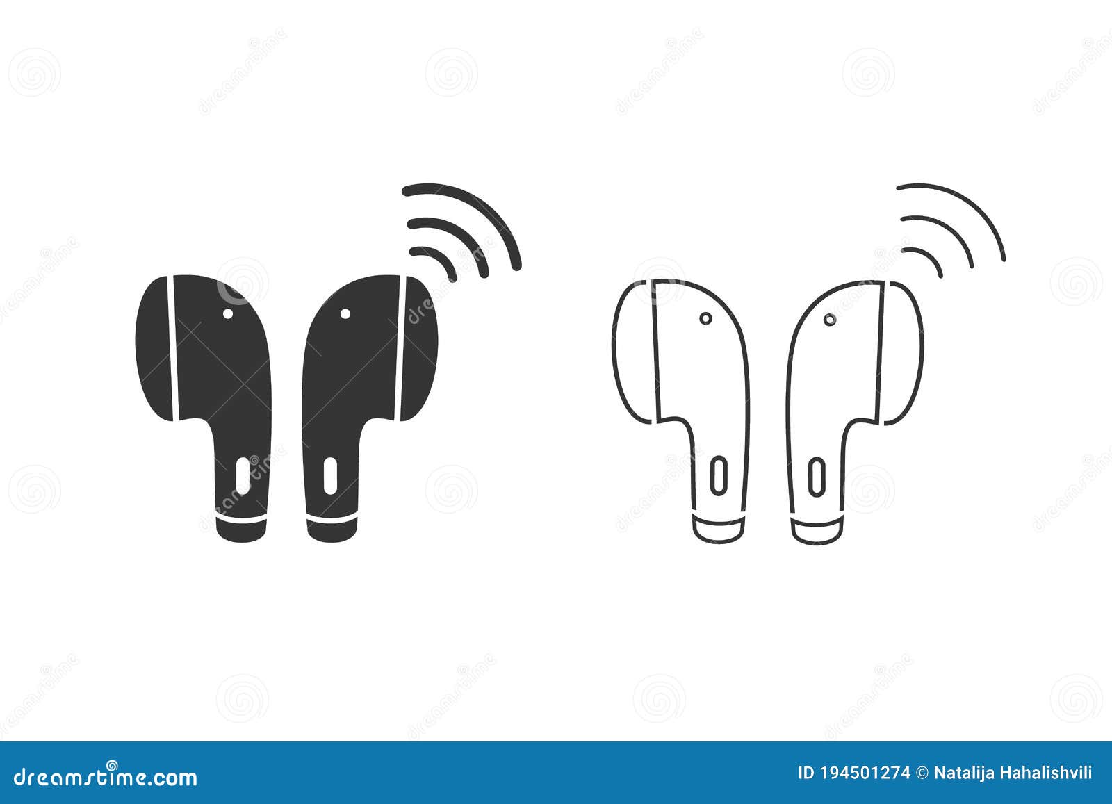 earphone bluetooth icon set . earphone icon in modern flat style . 