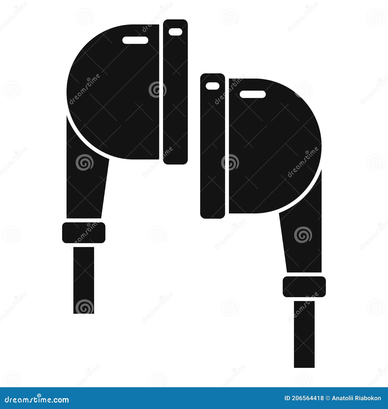 Earphones Icon, Simple Style Stock Illustration Illustration of plug