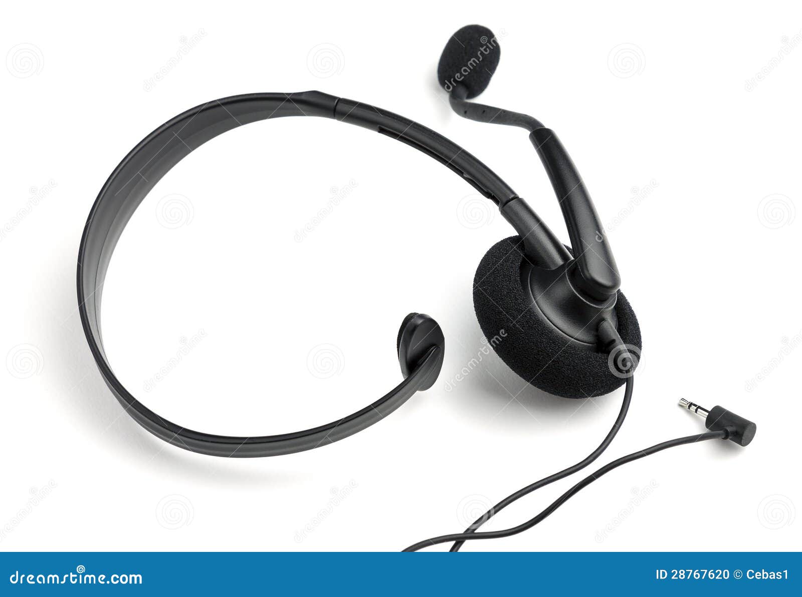 Earphones with microphone stock photo. Image of mike 28767620