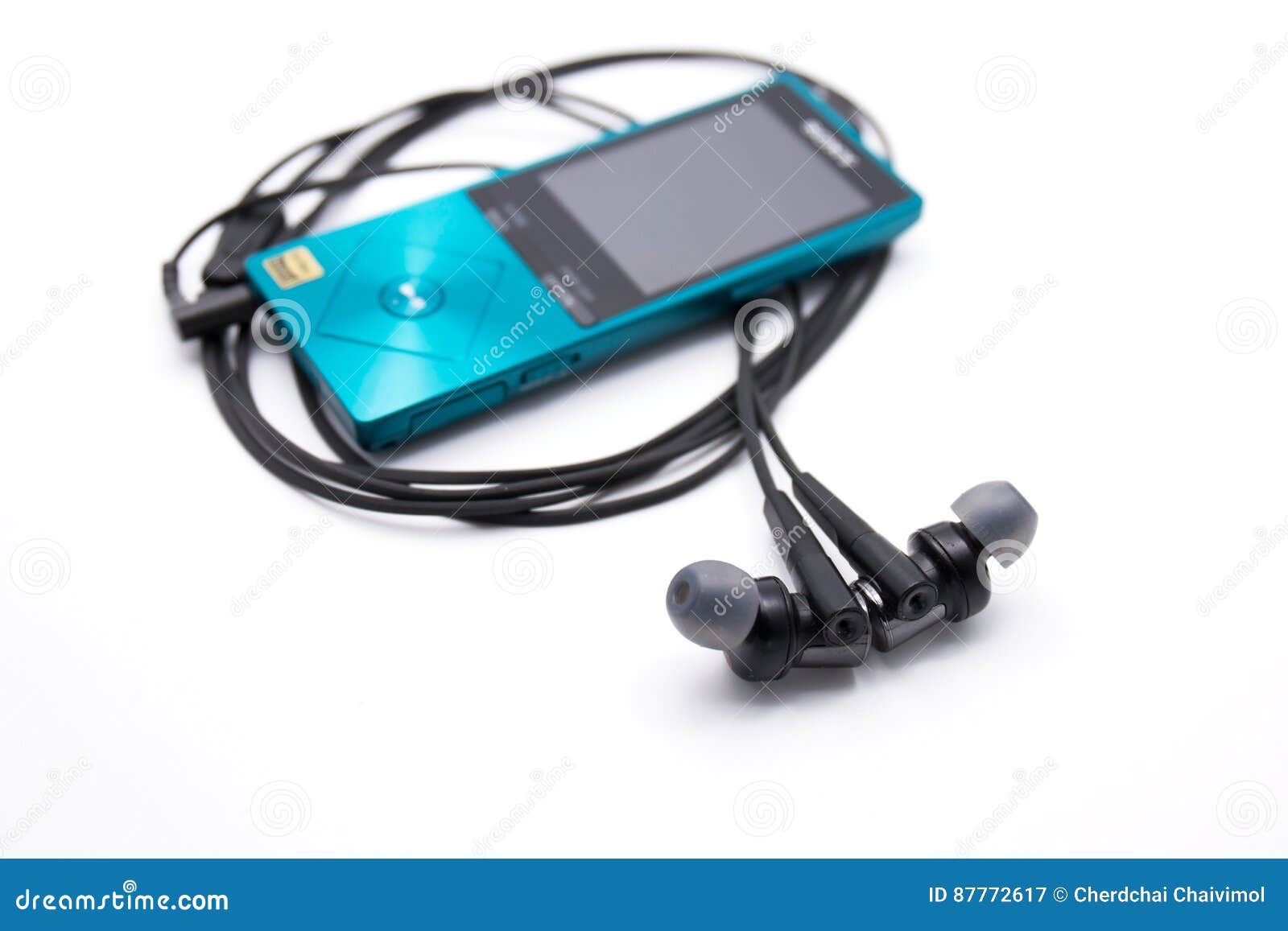 Earphones with Music Player Stock Image Image of isolated, display