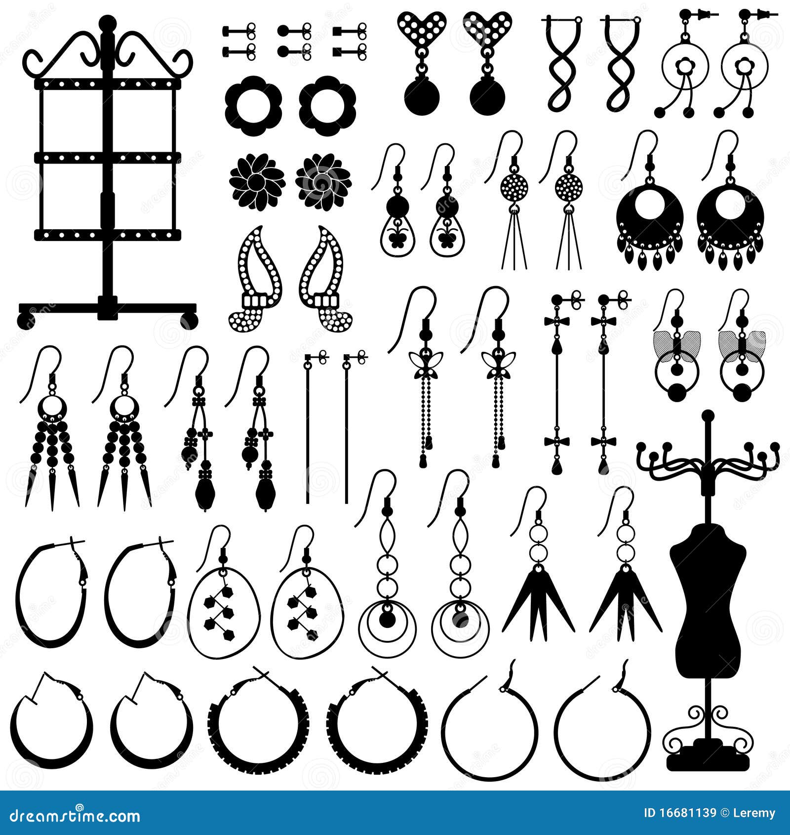 Earring Jewelery Female Girl Woman Accessories Stock Vector ...