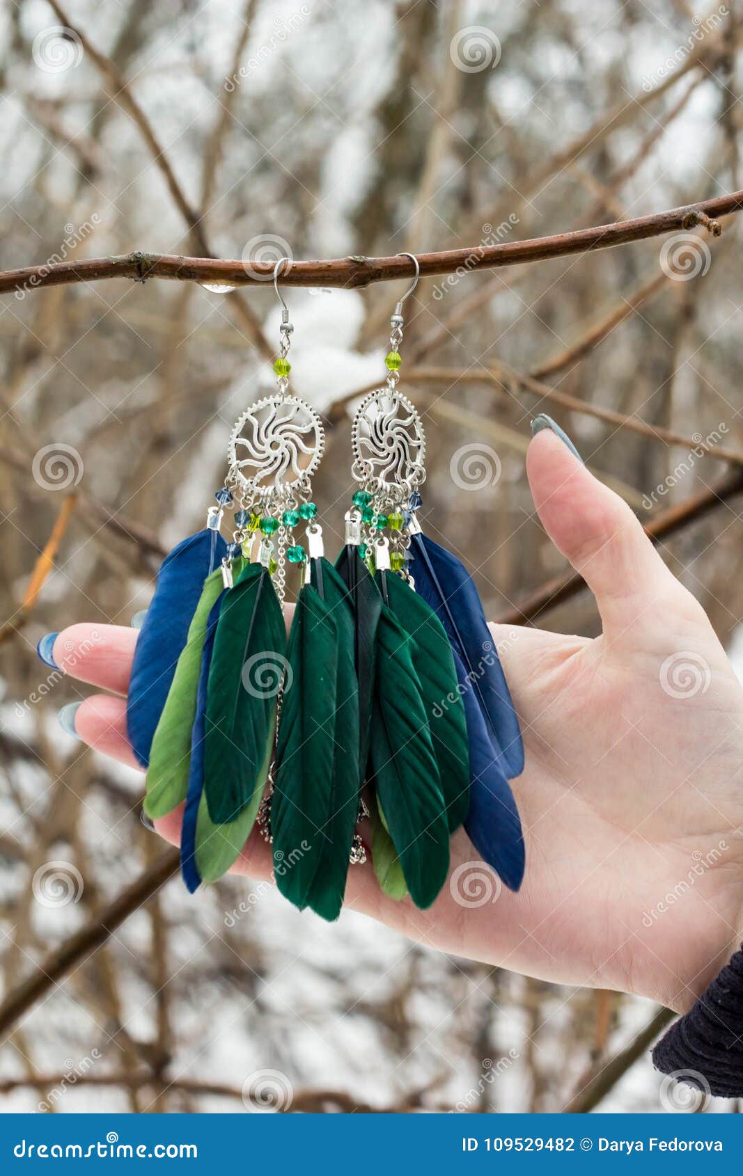 Buy Bedazzle Blue Feather Dream Catcher Earring Blue Drop Dangler Earrings  for Girls and Women Online at Lowest Price Ever in India | Check Reviews &  Ratings - Shop The World