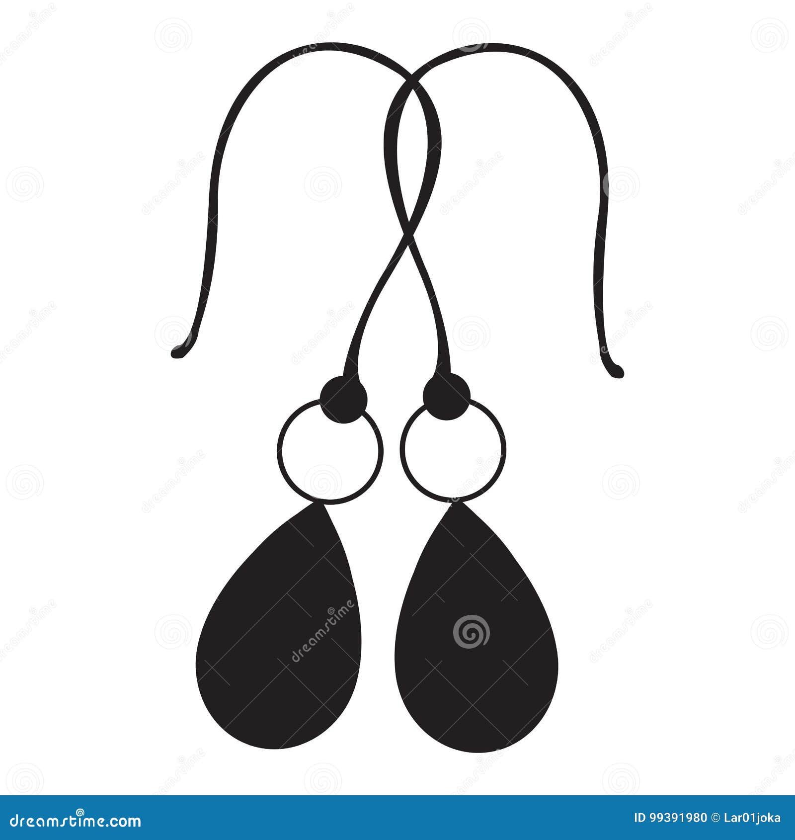 Earrings Silhouette Illustration Stock Vector Illustration of jewelry