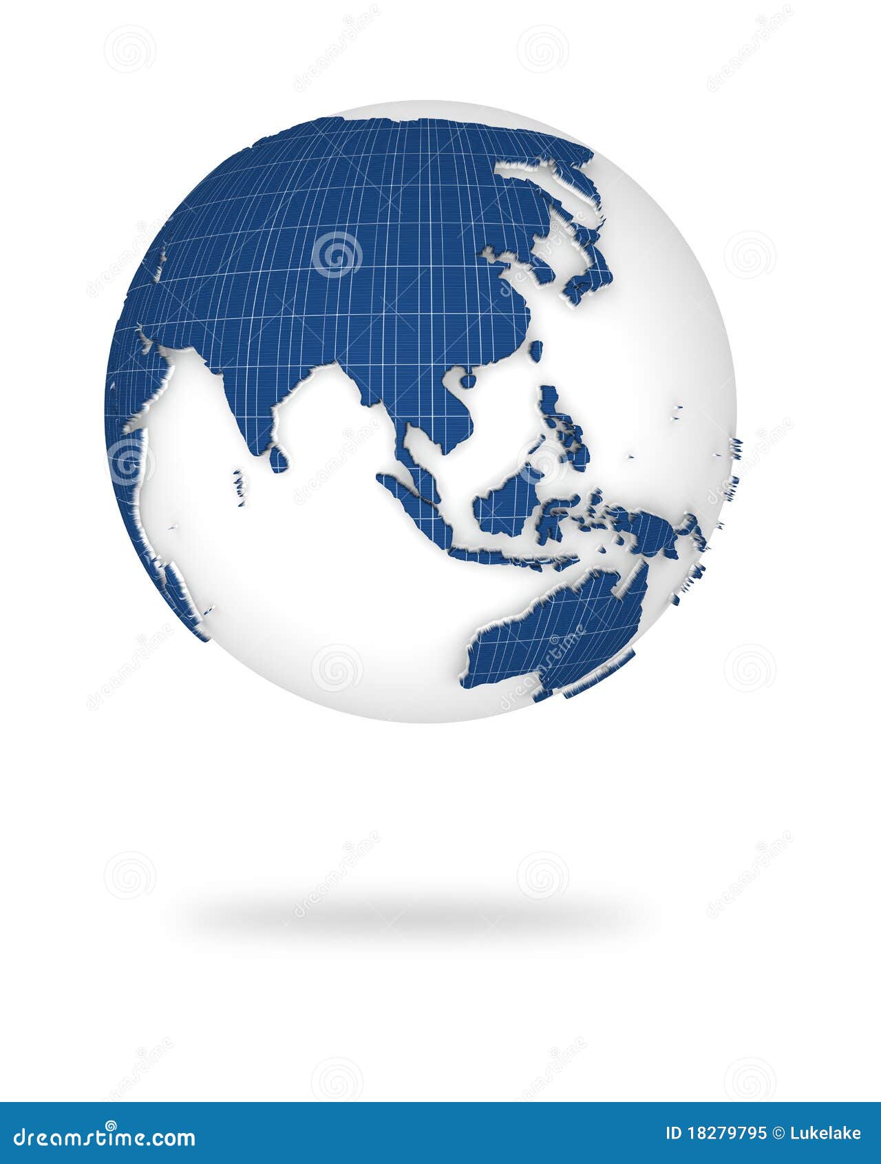 earth in 3d view. asia and oceania lands.