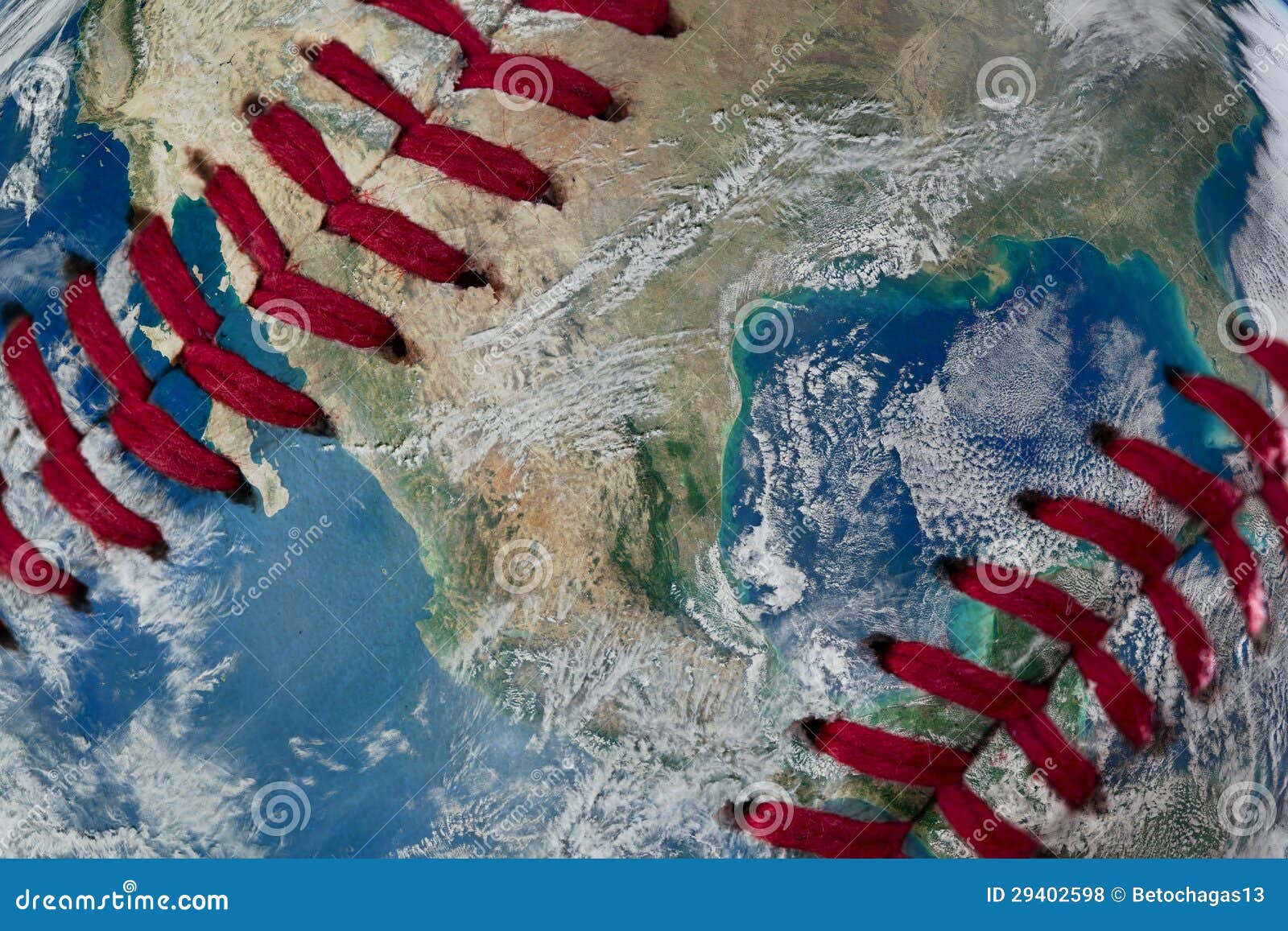 Earth as a baseball Ball stock photo. Image of background 29402598